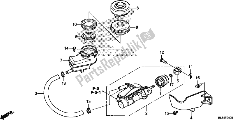 Wszystkie części do G?ówny Cylinder Hamulca Honda SXS 1000S2R 2019