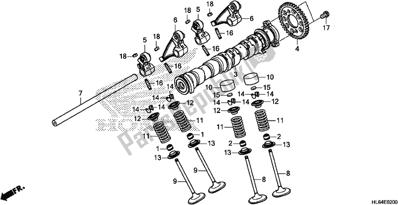 Toutes les pièces pour le Arbre à Cames / Soupape du Honda SXS 1000S2R 2019