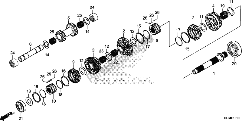 Todas las partes para Final Drive Shaft de Honda SXS 1000S2R 2019