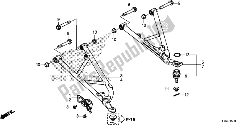 Toutes les pièces pour le Bras Avant du Honda SXS 1000S2R 2019