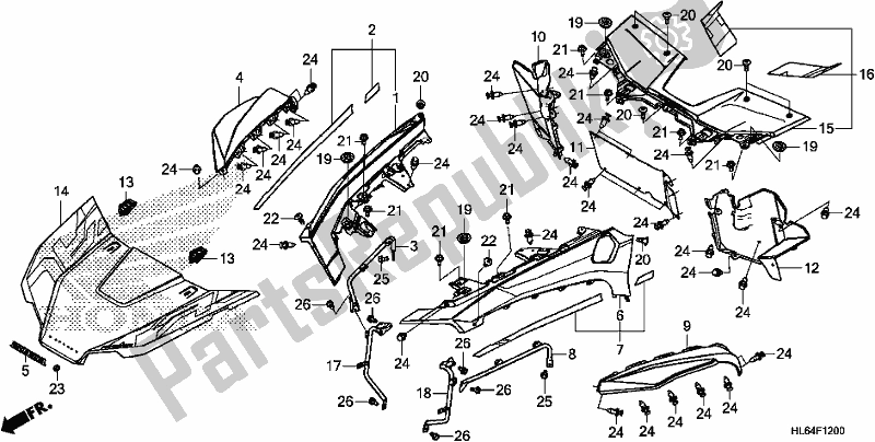 Tutte le parti per il Front Fender/hood del Honda SXS 1000S2R 2019