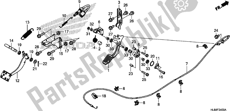 Toutes les pièces pour le Pédale du Honda SXS 1000S2R 2019