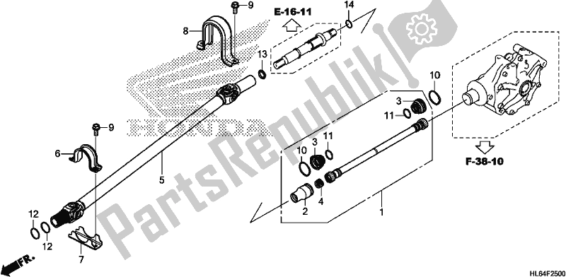 Todas las partes para árbol De Transmisión de Honda SXS 1000S2R 2019