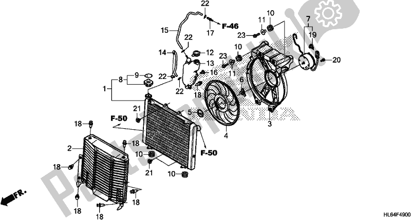 Toutes les pièces pour le Radiateur du Honda SXS 1000S2R 2019