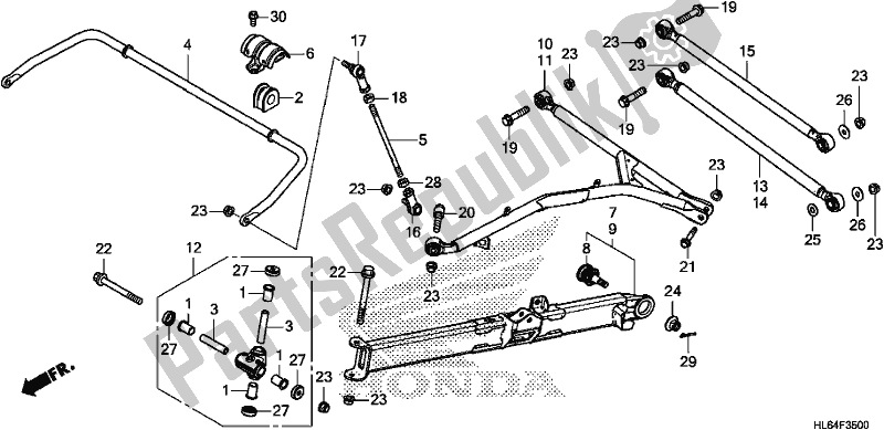 Tutte le parti per il Rear Arm/rear Stabilizer del Honda SXS 1000S2R 2019