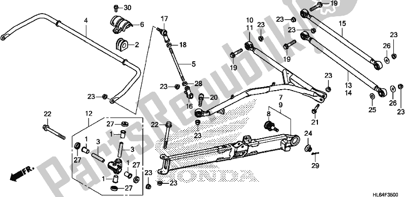 Toutes les pièces pour le Rear Arm/rear Stabilizer du Honda SXS 1000S2R 2019