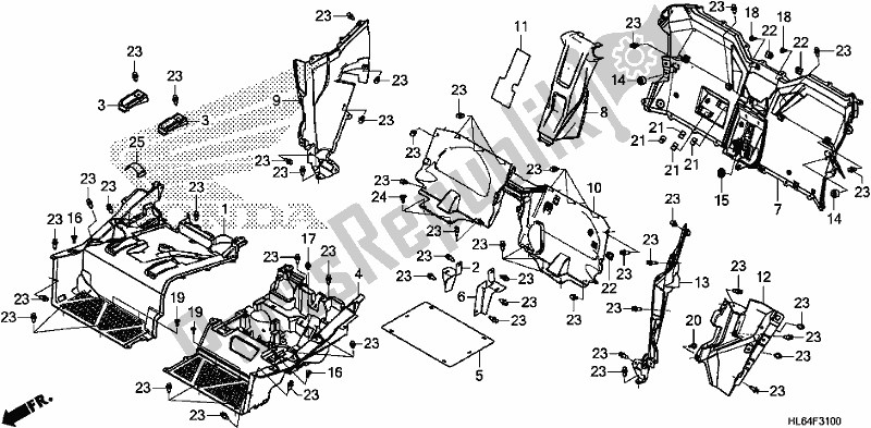 Toutes les pièces pour le Seat Bottom Cover du Honda SXS 1000S2R 2019