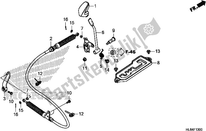 All parts for the Select Lever of the Honda SXS 1000S2R 2019