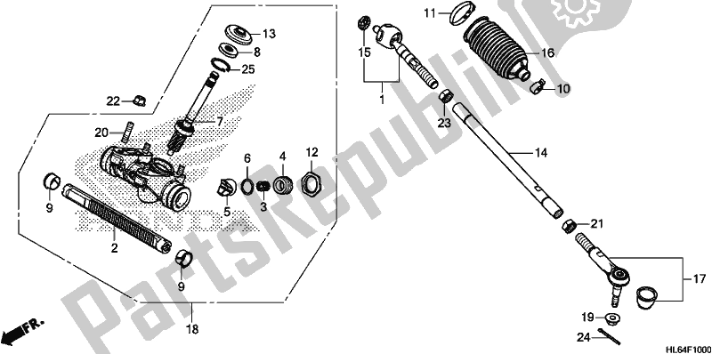 Toutes les pièces pour le Steering Gear Box/tie Rod du Honda SXS 1000S2R 2019