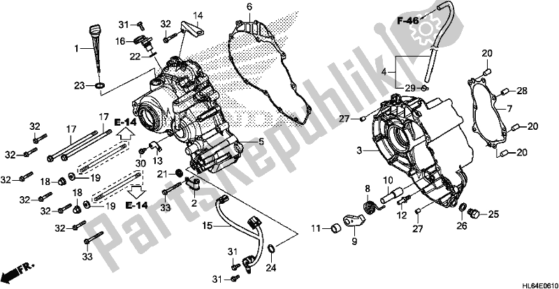 Todas as partes de Sub Transmission Case do Honda SXS 1000S2R 2019