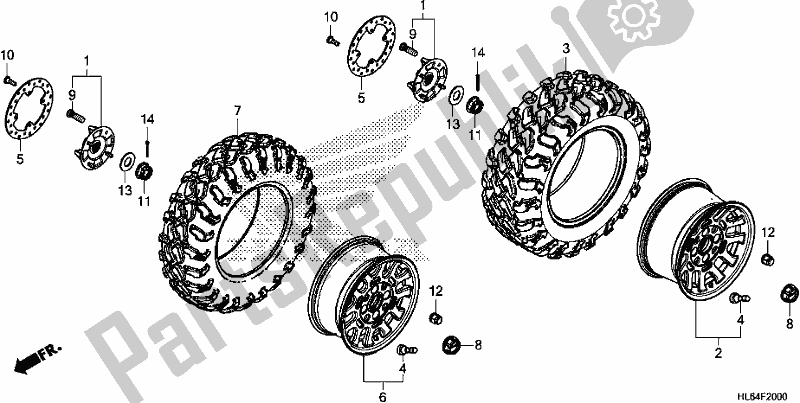 Tutte le parti per il Ruota del Honda SXS 1000S2R 2019