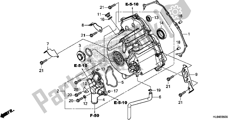 All parts for the A. C. Generator Cover of the Honda SXS 1000S2R 2020