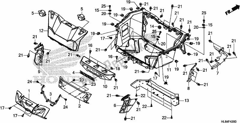 Wszystkie części do Bed Plate Honda SXS 1000S2R 2020