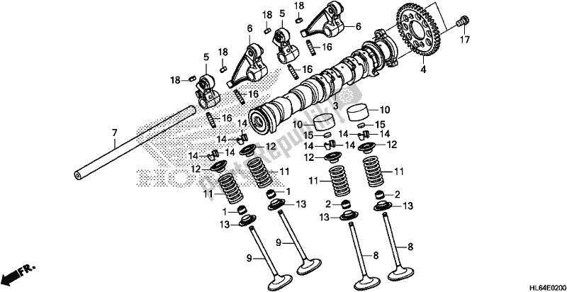 All parts for the Camshaft/valve of the Honda SXS 1000S2R 2020