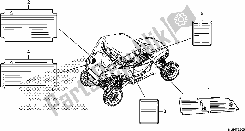 All parts for the Caution Label of the Honda SXS 1000S2R 2020