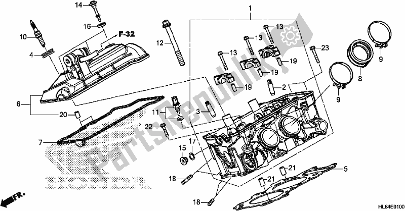 All parts for the Cylinder Head of the Honda SXS 1000S2R 2020