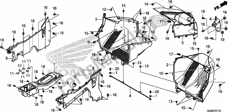 Todas las partes para Floor Cover/console de Honda SXS 1000S2R 2020