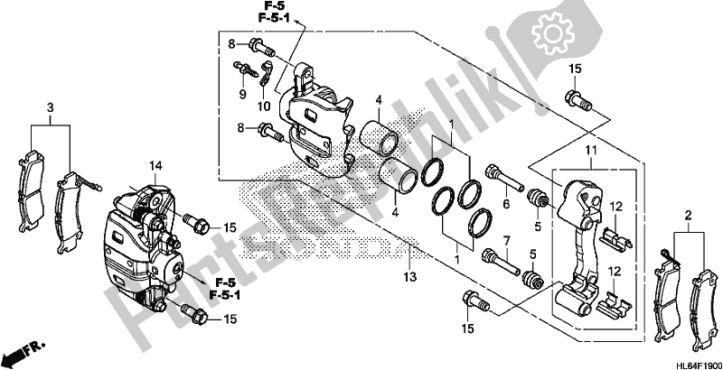 Tutte le parti per il Pinza Freno Anteriore del Honda SXS 1000S2R 2020