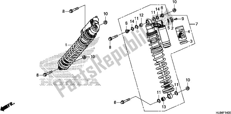 Tutte le parti per il Cuscino Anteriore del Honda SXS 1000S2R 2020