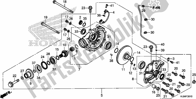 All parts for the Rear Final Gear of the Honda SXS 1000S2R 2020