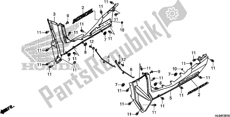 Tutte le parti per il Coperchio Laterale del Honda SXS 1000S2R 2020