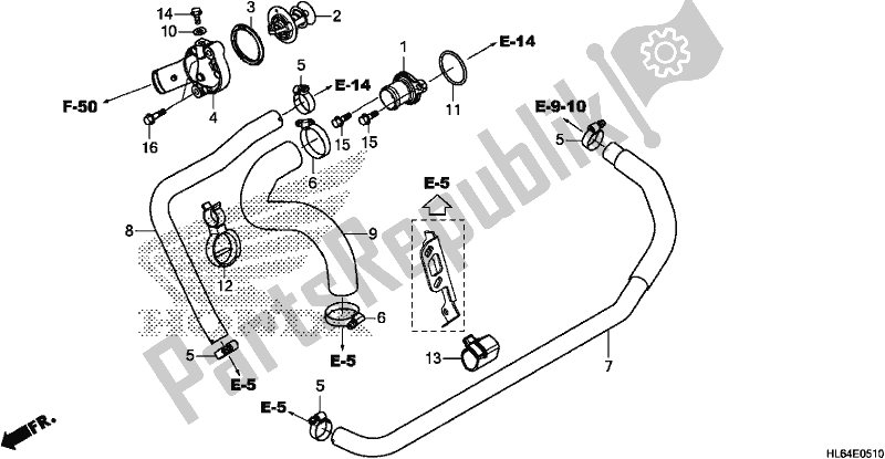 All parts for the Water Hose/thermostat of the Honda SXS 1000S2R 2020