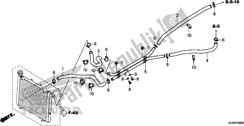 All parts for the Water Pipe/water Hose of the Honda SXS 1000S2R 2020