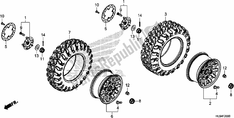 Tutte le parti per il Ruota del Honda SXS 1000S2R 2020