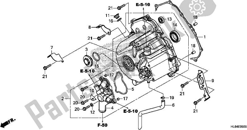 All parts for the A. C. Generator Cover of the Honda SXS 1000S2X 2019