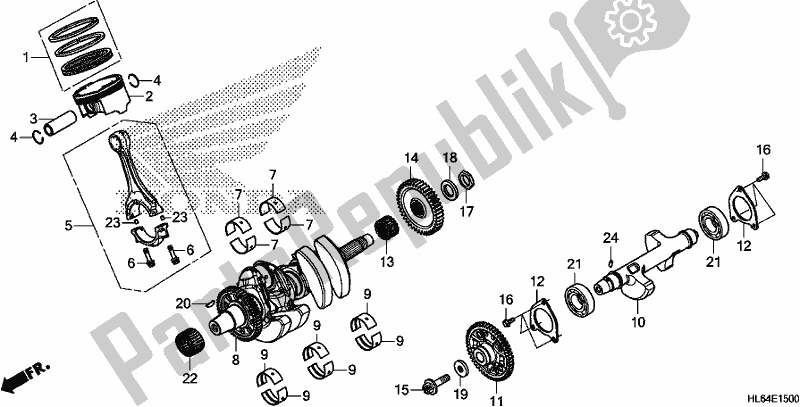 All parts for the Crankshaft/piston of the Honda SXS 1000S2X 2019