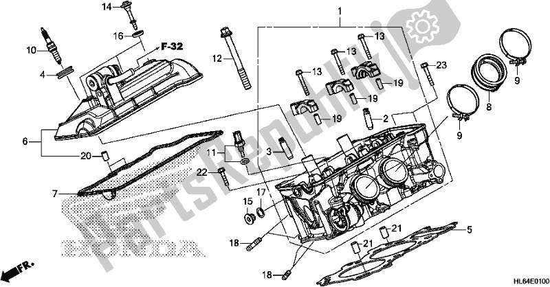 All parts for the Cylinder Head of the Honda SXS 1000S2X 2019