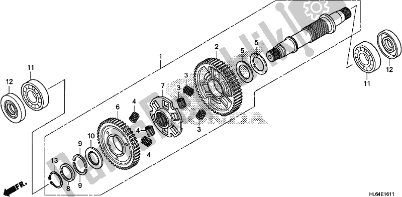 All parts for the Final Driven Shaft of the Honda SXS 1000S2X 2019