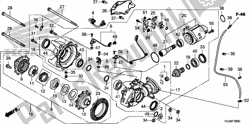 All parts for the Front Final Gear of the Honda SXS 1000S2X 2019