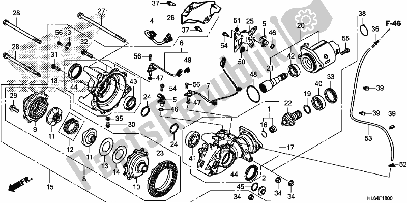 All parts for the Front Final Gear of the Honda SXS 1000S2X 2019
