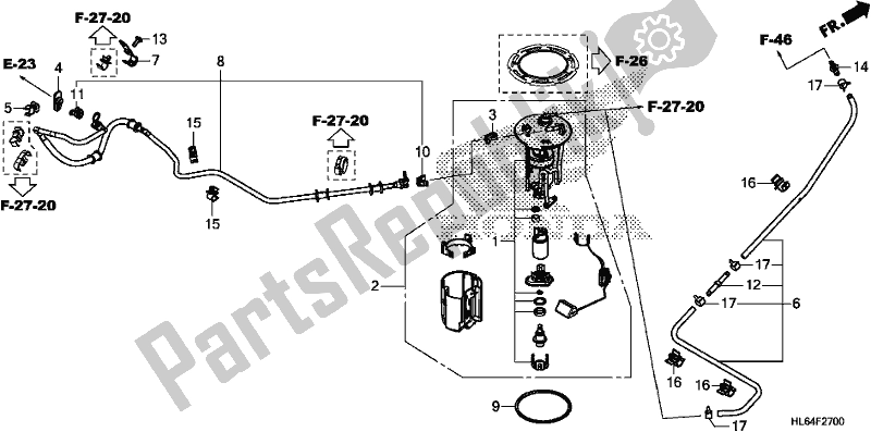 All parts for the Fuel Pump of the Honda SXS 1000S2X 2019