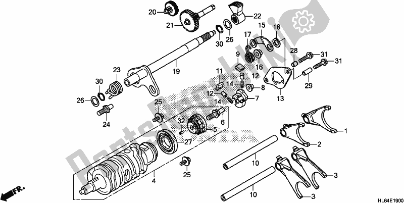 All parts for the Gearshift Fork (transmission) of the Honda SXS 1000S2X 2019