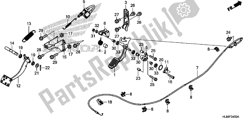 All parts for the Pedal of the Honda SXS 1000S2X 2019