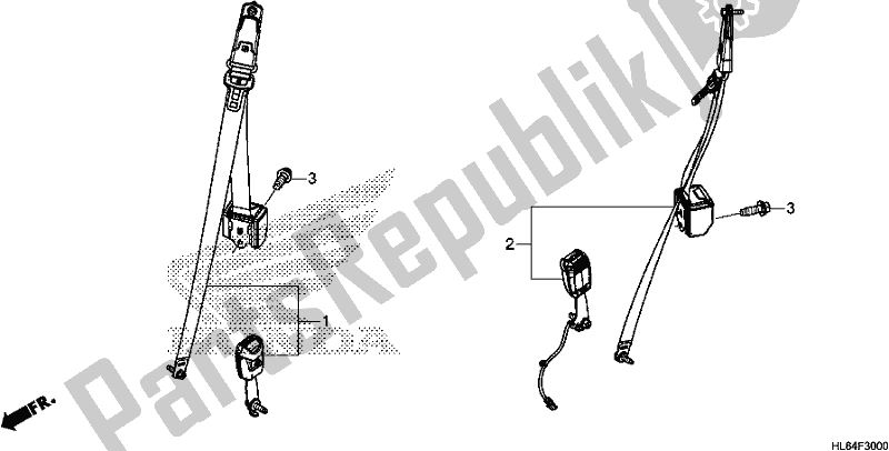 All parts for the Seatbelt of the Honda SXS 1000S2X 2019