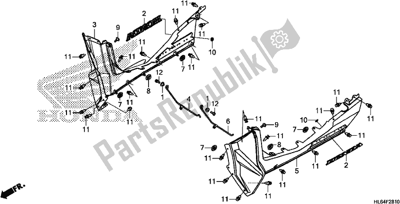 All parts for the Side Cover of the Honda SXS 1000S2X 2019