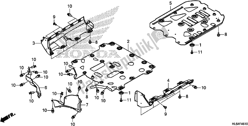 Toutes les pièces pour le Plaque De Protection du Honda SXS 1000S2X 2019