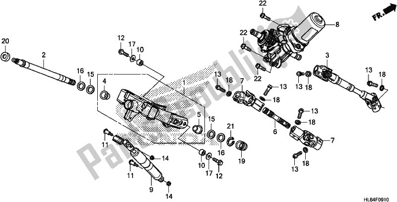 All parts for the Steering Shaft/steering Column of the Honda SXS 1000S2X 2019
