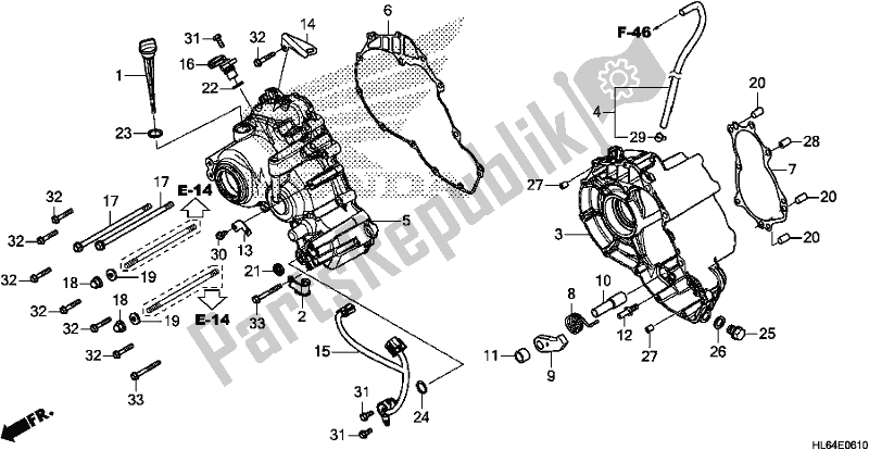 All parts for the Sub Transmission Case of the Honda SXS 1000S2X 2019