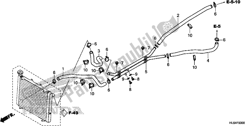 Todas as partes de Water Pipe/water Hose do Honda SXS 1000S2X 2019