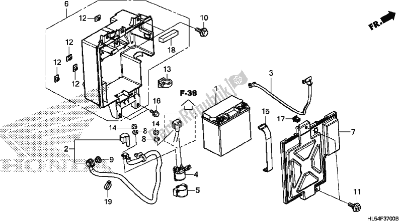 All parts for the Battery of the Honda SXS 500M Pioneer 500 2017