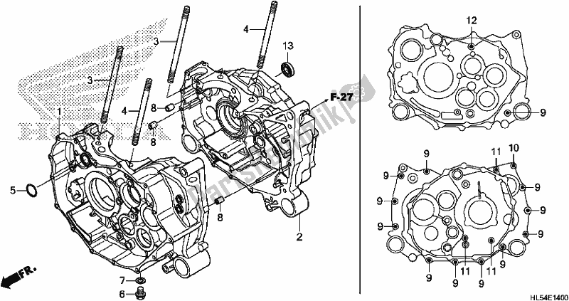 Tutte le parti per il Carter del Honda SXS 500M Pioneer 500 2017