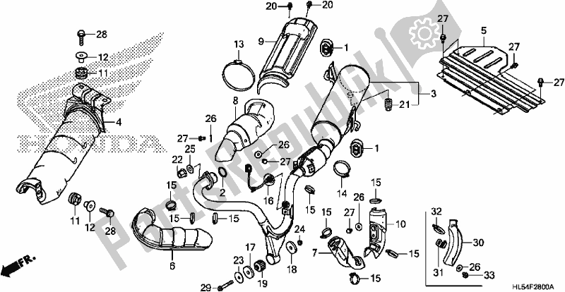 Tutte le parti per il Silenziatore Di Scarico del Honda SXS 500M Pioneer 500 2017