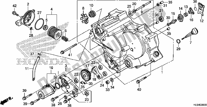 All parts for the Front Crankcase Cover of the Honda SXS 500M Pioneer 500 2017