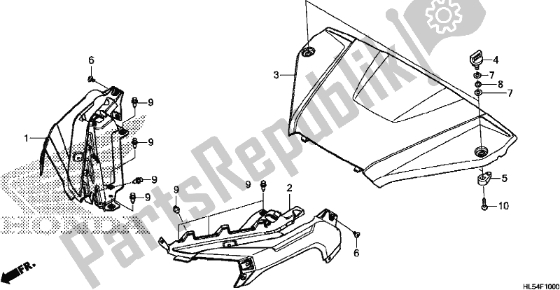 Tutte le parti per il Front Fender/hood del Honda SXS 500M Pioneer 500 2017