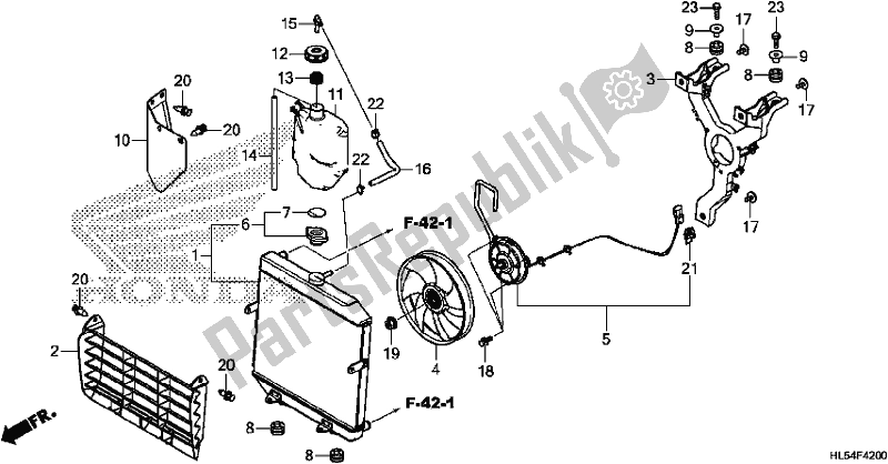 Tutte le parti per il Termosifone del Honda SXS 500M Pioneer 500 2017