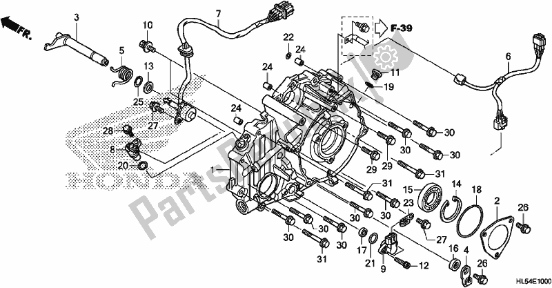 Tutte le parti per il Coperchio Del Carter Posteriore del Honda SXS 500M Pioneer 500 2017